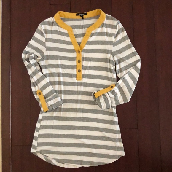 Fitted gray striped long sleeve shirt size S - Picture 4 of 8